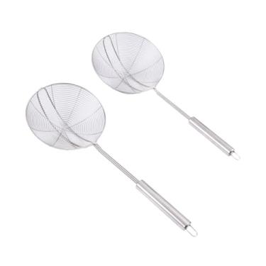 Imagem de Fenteer Colher de peneira de malha multifuncional, drenagem rápida, utensílios de cozinha resistentes, ferramenta de cozinha, concha de peneira de malha de, Pequeno Grande