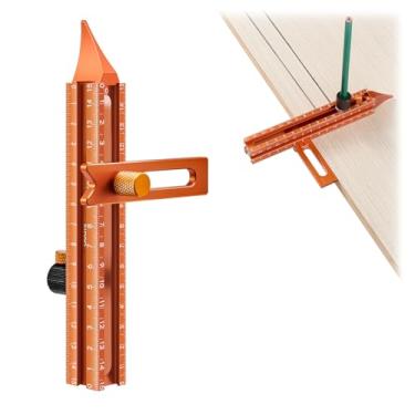 Imagem de Imbot Ferramenta de escrita magnética a laser de 4 lados com trava ajustável - Escriba de marcenaria para bricolage, marcenaria, carpintaria, fabricação de móveis e construção