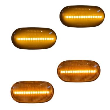 Imagem de znakeauto 2x Kit de luz de marcador lateral frontal LED âmbar completo adequado para Hon-da S2000 Accord Civic Prelude CRX 2000-2009, substitui lâmpadas de marcação lateral OEM (lente transparente)
