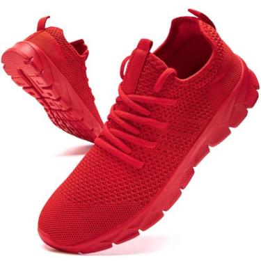 Imagem de Tênis ZGPWZWL Running Tennis Gym Walking Red Men 8.5