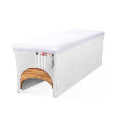 Imagem de Capa de cama de massagem Onism Lash, limpável em couro PU branco