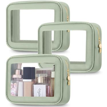 Imagem de Bolsas de maquiagem Abbylike Clear PVC Transparente Verde (3 unidades)