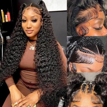 Imagem de Peruca frontal de renda MISSJAY Deep Wave 22" 200% densidade natural