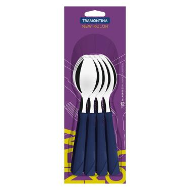 Imagem de Conjunto de Colheres de Mesa New Kolor com Lâminas em Aço Inox 12 Peças Tramontina