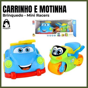 Imagem de Carrinho E Motinha Mini Racers Interativo Sons Brinquedo - Jp Brink