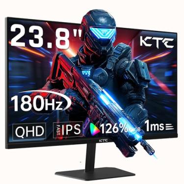 Imagem de KTC Monitor de jogos de 24 polegadas 180Hz, monitor de jogos para PC IPS rápido 2K QHD, monitor de computador 1440p 1ms 144Hz, compatibilidade G-Sync e FreeSync, suporte HDR, DisplayPort HDMI, VESA