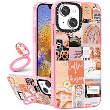 Imagem de Toycamp Capa para iPhone 15 com suporte de anel, linda estética vintage clássica estampada projetada divertida à prova de choque capas de telefone de designer protetoras para iPhone 15 para mulheres meninas meninos adolescentes crianças