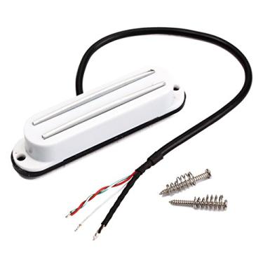 Imagem de Ogdni Captador Humbucker Dual Hot Rail Humbucker de bobina única Captador de guitarra para substituição de guitarra elétrica Fender Squier ST (branco)