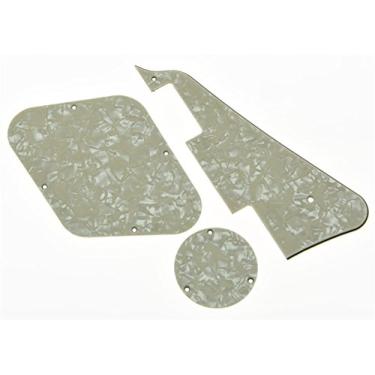 Imagem de KAISH Capinhas de placa de interruptor de placa traseira envelhecida Pearl LP Pickguard para Epiphone Les Paul