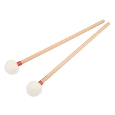 Imagem de LiebeWH Martelo de Bateria de 2 Peças Com Cabeças de Feltro e Manípulos de Madeira Não Deslizam Bastões de Percussão para Vários Tambores (Vermelho)