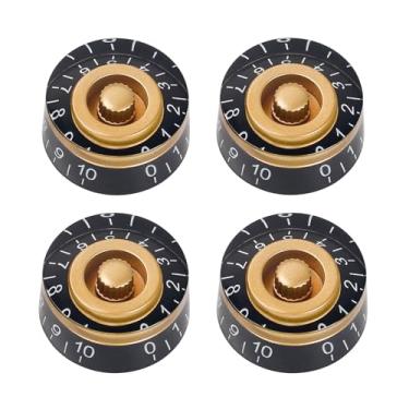 Imagem de Banworks Botões de controle de guitarra elétrica estilo anos 60 métricos 18 estrias 2 tons 2 botões de volume 6 mm (15/162.6 cm) para guitarras elétricas Epiphone Les Paul SG, pacote com 4 JT/XN-02