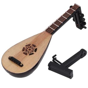 Imagem de Modelo Pipa Chinês Estilo Vintage Modelo Decorações Simulação Pipa Guitarra Chinesa Instrumentos de Cordas Decorações Casa de Bonecas Instrumentos Musicais Miniatura Mini Alaúde de Madeira Acessório