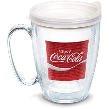 Imagem de Tervis 1077499 Coca-Cola - Copo isolado Coke Enjoy com emblema e tampa fosca, Caneca de 473 ml, transparente