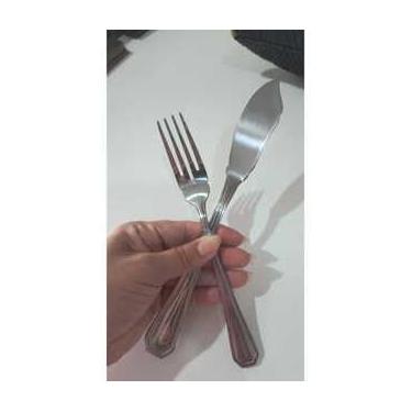 Imagem de Conjunto De 6 Talher De Peixe Class Inox (kit 12 peças 6 garfos e 6 facas)