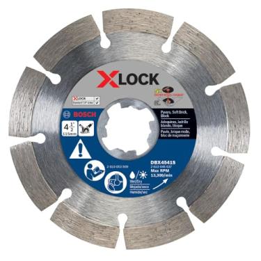 Imagem de BOSCH DBX4541S Lâmina de diamante de aro segmentado X-LOCK de 11,5 cm compatível com furo de 7/8 polegadas para aplicação em pavimentadoras, tijolo macio, bloco