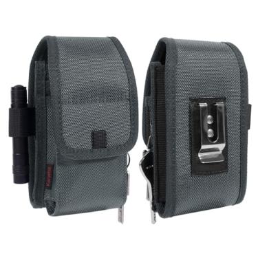 Imagem de KENOBE Bolsa para cinto EDC, porta-ferramentas multiuso com 5 bolsos, coldre multiferramentas, bolsa tática, organizador de celular para trabalho, caminhadas, acampamento, churrasco, resgate, cinza