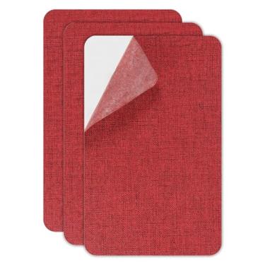 Imagem de PATIKIL Patch de reparo de tela, 3 peças 12 x 20 cm, adesivo autoadesivo de tecido de linho à prova d'água para sofás, sacolas, móveis, assentos de carro, barracas, capas de barco, vinho