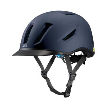 Imagem de Troxel Terrain MIPS Capacete de equitação refrescante, perfil baixo, design microajustável, equipamento de equitação, grande (7-3/8-7-3/4), azul-marinho Duratec