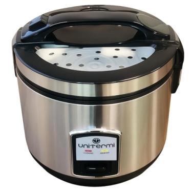 Imagem de Panela de arroz elétrica 6 xícaras Legumes Multifuncional com Cesto Colher Copo Medidor Unitermi (INOX)