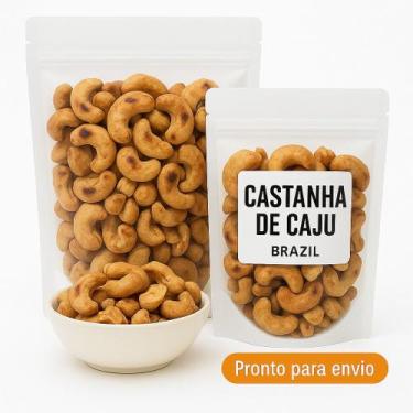Imagem de 1kg Castanha De Caju Torrada E Salgada Inteira Artesanal - MN PLUS