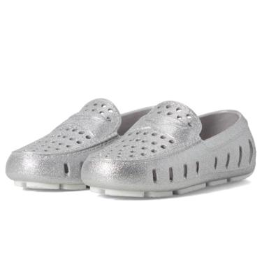 Imagem de Floafers Mocassim feminino Prodigy Driver Sparkle (bebê/criança pequena), Brilho prateado, 12 Little Kid