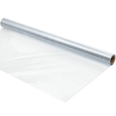 Imagem de AceOrbit Painel de janela de vidro macio de PVC transparente 91 cm x 994 cm filme de rolo de plástico flexível cortável temporário substituição de janela de tempestade para varanda carro rascunhos