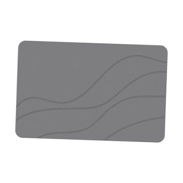 Imagem de Fenteer Tapete de banheiro, capacho de entrada interno, antiderrapante, decoração para casa, absorvente, moderno, presente, capacho de porta de entrada, Cinza