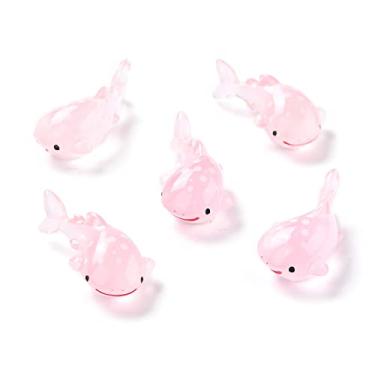 Imagem de Stiesy 20 peças de bonecos de resina de tubarão-baleia rosa em miniatura colecionáveis marinhos exclusivos para cenas de casas de bonecas, decoração de terrário e micro paisagens artísticas
