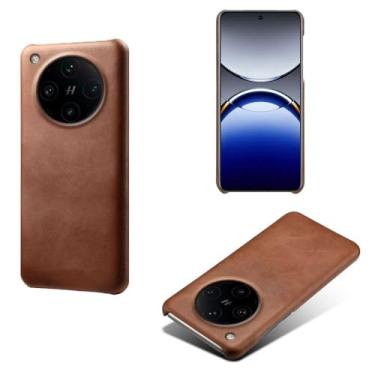 Imagem de Capa para OPPO Find X8 Pro 5G,Proteção contra quedas,Casca de volta de cor sólida simples,Design de couro de imitação de plástico-Brown