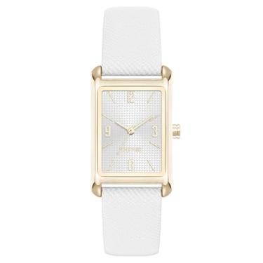 Imagem de Nine West Relógio feminino Saffiano com pulseira, Branco