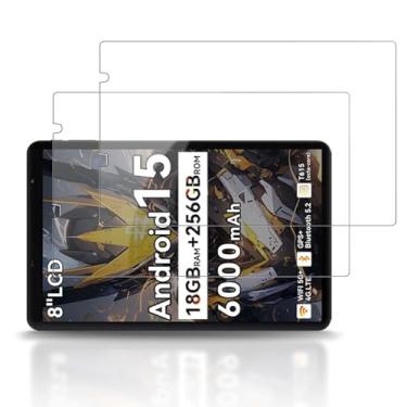 Imagem de YAJOJO Pacote com 2 protetores de tela para tablet Blackview ZENO 1 de 8 polegadas, vidro temperado de dureza 9H para tablet Blackview ZENO 1 antiarranhões, sem bolhas, clareza HD