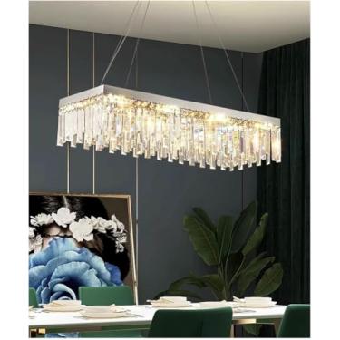 Imagem de WLHAZMWY Candeeiro pendente moderno decoração de casa anel luzes led lâmpadas pendentes para sala de estar, lustres de sala de jantar, pendurar iluminação interna (RC controle remoto, longo 80 cm)