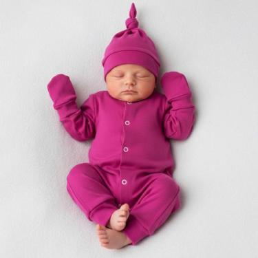Imagem de Macacacaquinho Bebê Confortável Macacão Ribana Estilo Único Pink - Flo