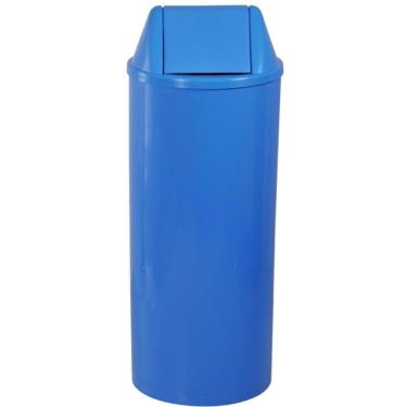 Imagem de Lixeira De Plástico Azul 50cm Com Tampa 22 Litros - E12a-eb12a - Jsn Cesto Plástico Com Tampa Azul - E12a-eb12a - Jsn