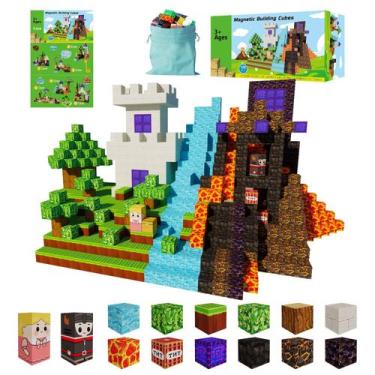 Imagem de Blocos de construção magnéticos Qmnxvcsd 100 PCS para crianças de 3 an