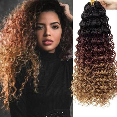 Imagem de Crochet Hair YXCHERISHAIR GoGo Curl Water Wave 18 polegadas, 5 pacotes