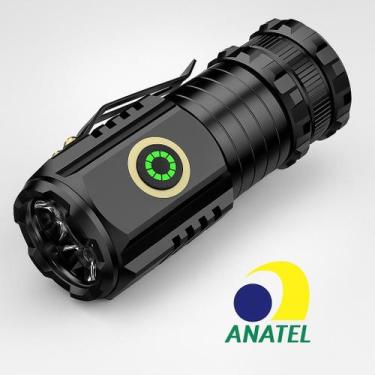 Imagem de Lanterna Led Usb Portátil Recarregavél Laser Branca Alta Potência Sabr