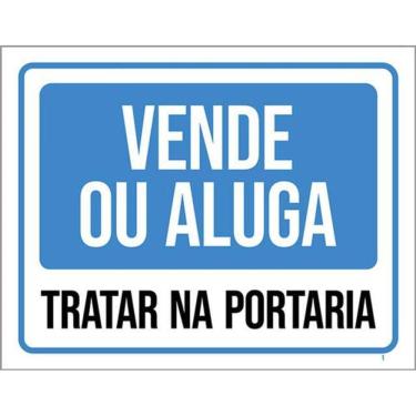 Imagem de Kit 5 Placas Sinalização - Vende Ou Aluga Tratar Na Portaria