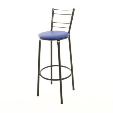 Imagem de Banqueta Banco Alto Balcão Cozinha 4 Arames - ESPAÇO JUNCO, Azul