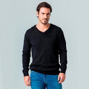 Imagem de Suéter Pulôver de Tricot Gola em V Rock e Soda-Masculino