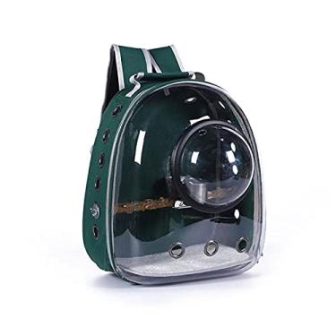 Imagem de Gaiola de pássaro leve mochila de transporte de pássaros gaiola de viagem pássaros respirável transparente cápsula espacial ninho de pássaro (cor: verde)