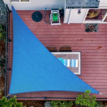 Imagem de ShadeMart Toldo para-sol azul para triângulo direito SMTAPRT16 dossel SMTAPRT16 tela de tecido, permeável à água e resistente a UV, resistente, pátio de garagem ao ar livre - (personalizamos o tamanho)