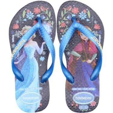 Imagem de Chinelo de Dedo Havaianas Infantil Slim Princess Menina, Azul, 29/30