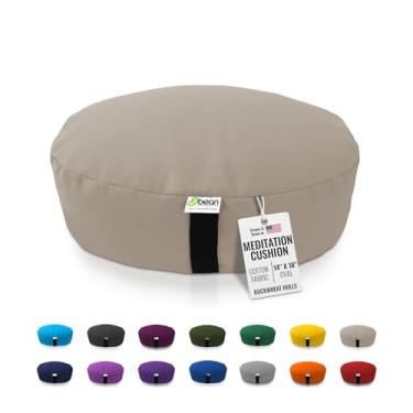 Imagem de Bean Products Almofadas de meditação Zafu para sentar no chão, almofada de ioga, almofada de ioga de algodão/trigo sarraceno, almofada de meditação Zafu, almofada de oração zen para ajoelhar - feita