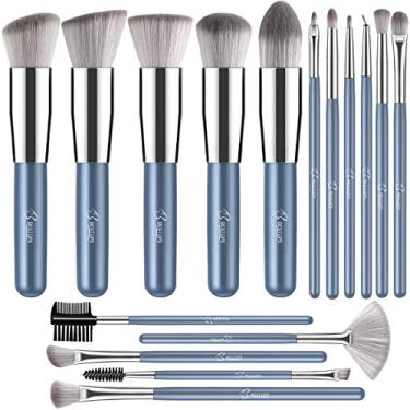 Imagem de Conjunto de pincéis de maquiagem, kit de pincéis de maquiagem BESTOPE PRO com 16 peças, conjunto de pincéis de maquiagem profissional para olhos e rosto, base em pó, corretivos para sombra, kit de