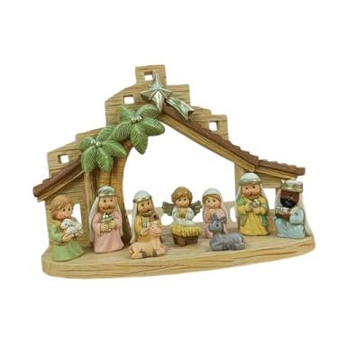 Imagem de Generic Conjunto de figuras de presépio de Natal, coleção de cenas de manjedoura de Jesus, decoração de mesa, escultura de resina para inauguração de casa e