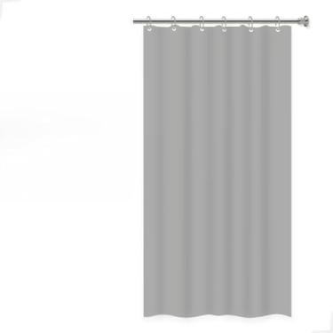 Imagem de Cortina Box de Banheiro PVC Com/Sem Visor Impermeável Antimofo 1,38m X 1,98m (CINZA SEM VISOR - VINIL)