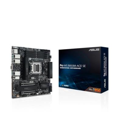 Imagem de ASUS Placa-mãe Pro WS B850M-ACE SE AMD AM5 B850 mATX MicroATX Business, PCIe 5.0 x 16, DDR5, 2x PCIe 5.0 M.2, PCIe 5.0 MCIO, U.2, 10G e 2.5G LAN, USB4, ASUS Control Center Express Remote Management