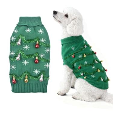 Imagem de Littledropet Suéter de Natal para cães, fantasia de árvore de Natal para cães pequenos e grandes, suéter de gato com capuz roupas para chihuahua buldogue labrador, GG