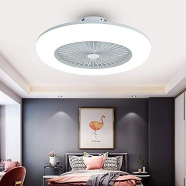 Imagem de Ventiladores, Luzes LED Modernas com Controle Remoto 3 Velocidades 80W Ventilador de Quarto com Ceililight Liviroom com Ventilador Ceililight/Branco/55Cm*20Cm